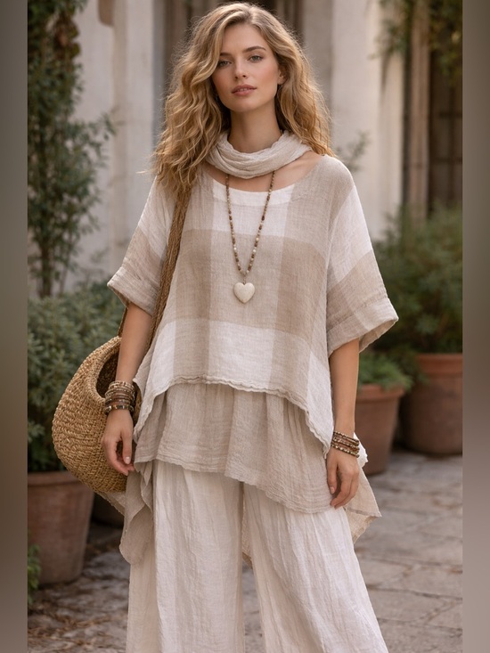 J. Jill Tops - J.Jill Pure Jill 100% Linen Lagenlook Open Weave Boxy Minimalist kimono Top sz L